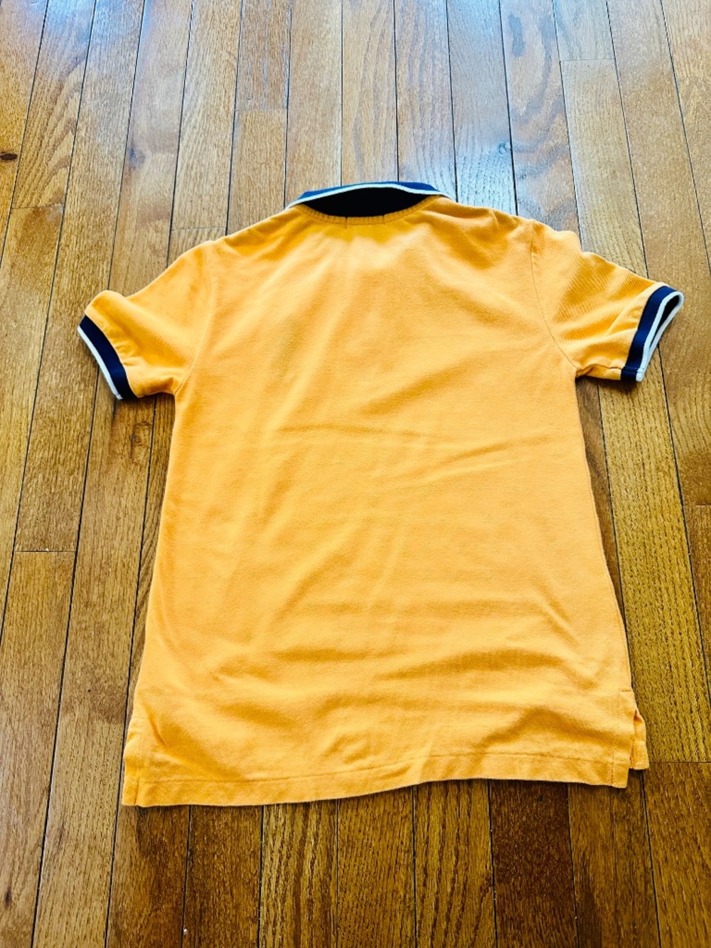 Polo Ralph Lauren Boys Polo Shirt – Orange & Navy Size 7 - Picture 2 of 3